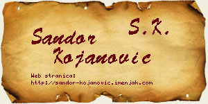 Šandor Kojanović vizit kartica